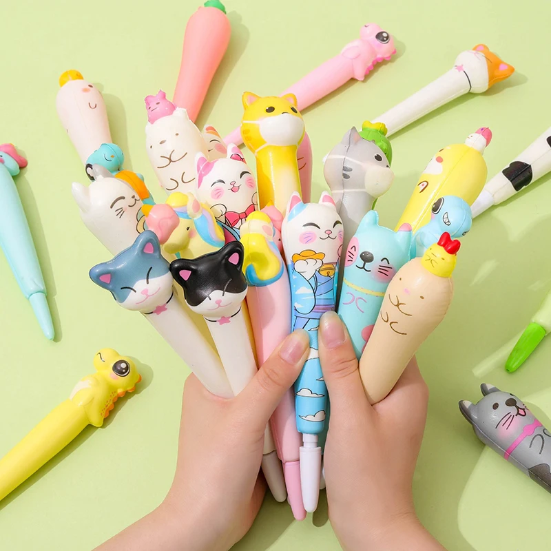 1 Piece Cute Soft Unicorn Cat Gel Pen Kawaii Stationery Office School Supply Decompression Creative Sweet Cartoon Pen