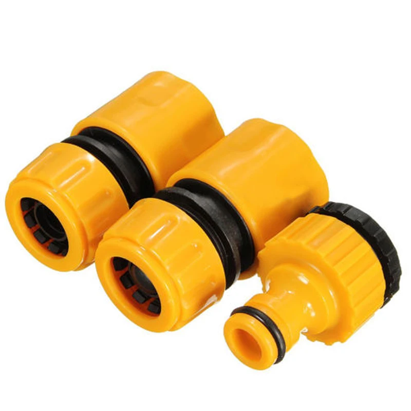 

3pcs Quick Tap Water Connector Adapter Fast Coupling Adaptor Drip Tape 3/4"and 1/2" Barbed Irrigation Hose Garden Tool