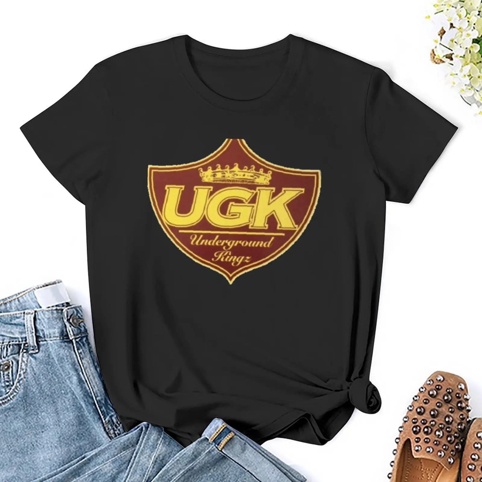 Ugk underground kingz logo pimp c Классическая футболка женская одежда топы летние женские
