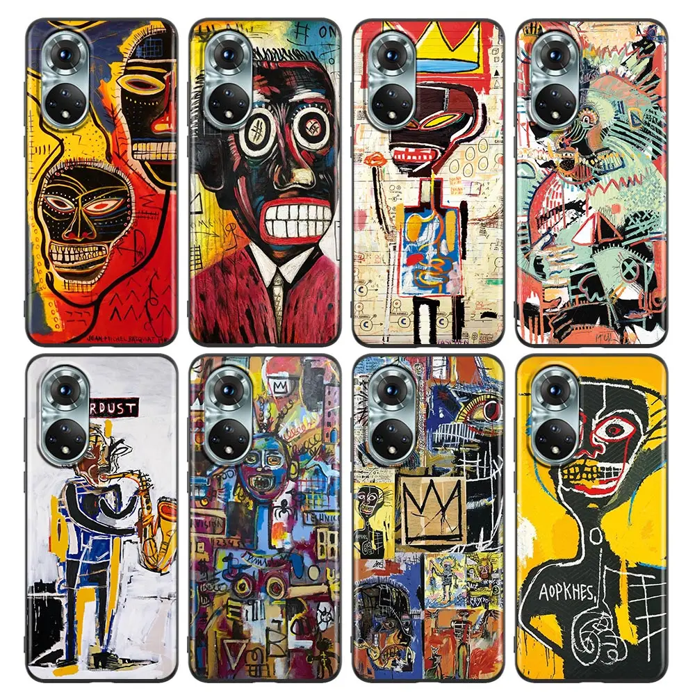 

Phone Case for Honor 8X 9S 9A 9C 9X Lite Play 9A 50 10 20 30 Pro 30i 20S(6.15) Silicon Cover J-Jean-Michel Basquiat Art Graffiti