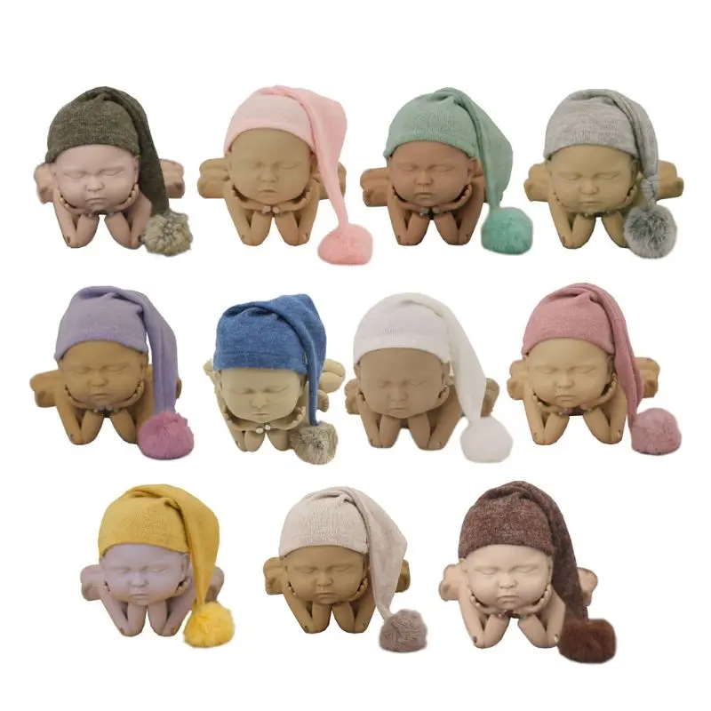 

Wrap Hat Sets Newborn Photography Props Boys Girls Photography Swaddle Blanket Infant Baby Picture Shoot Props G2AE