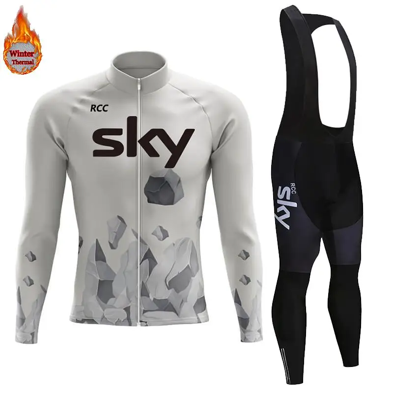 Зимний велосипедный комплект из джерси и флиса с длинным рукавом 2025