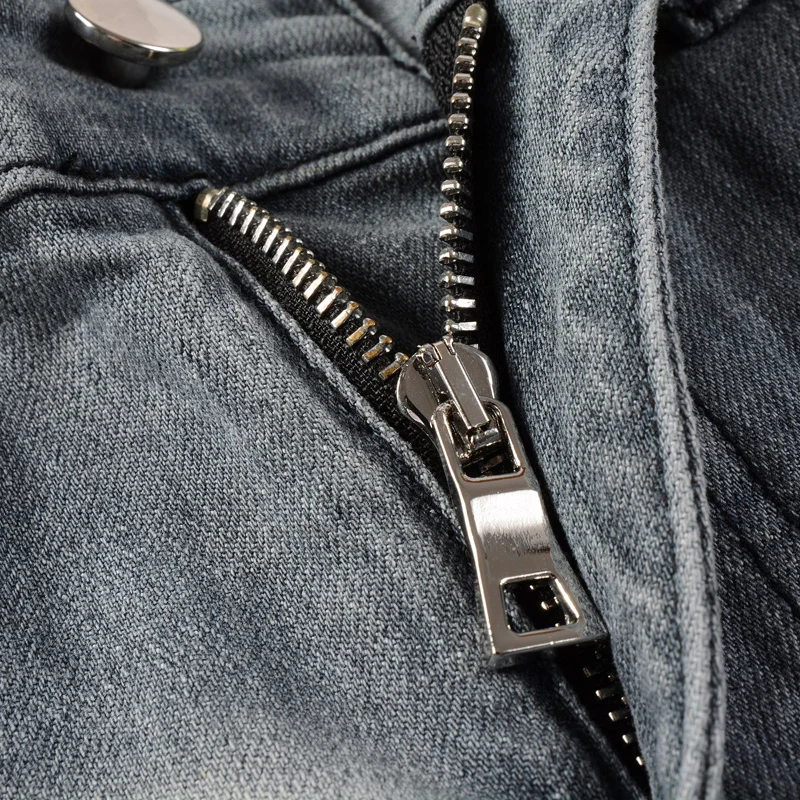 Джинсы мужские в стиле ретро модные уличные рваные джинсы Slim Fit эластичные