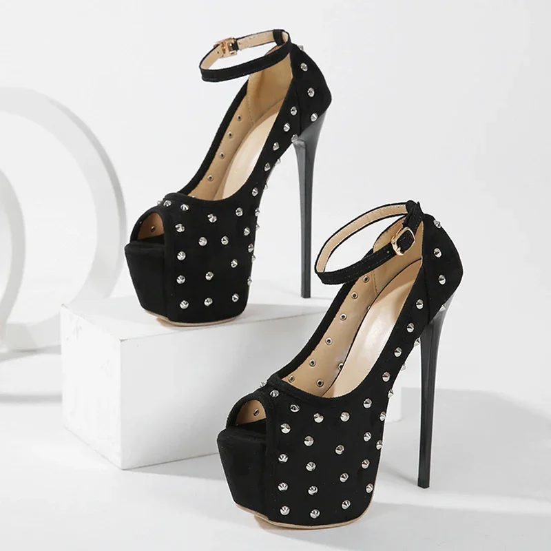 Eilyken/женские туфли-лодочки на платформе с заклепками и открытым носком пикантные