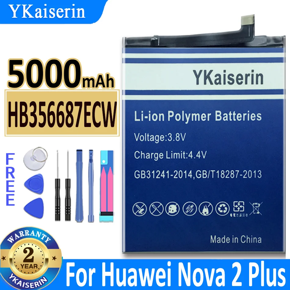 

5000mAh YKaiserin Battery HB356687ECW For Huawei Nova 2 Plus 2Plus Nova 2i Honor 9i Huawei G10 Mate 10 Lite For Huawei Honor 7X