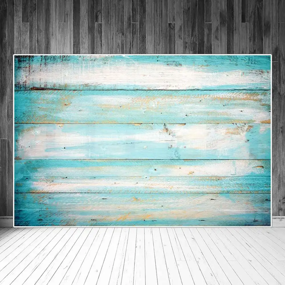

Fade Blue Wooden Boards Backdrops Photography Decoration Grunge Plank Wall Floor Custom Photobooth Photo Background Studio Props
