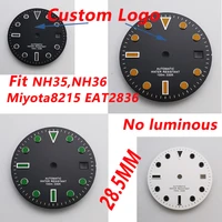 custom logo 28 5mm sterile watch dial fit nh35 nh36 miyota 82158205 dg2813 eta 28242836 movement