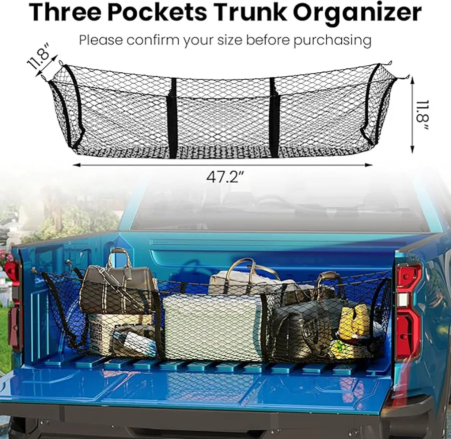 3-карманная сетка для багажника органайзер хранения багажа Isuzu D-Max Dmax 2013-2021 2022 2023