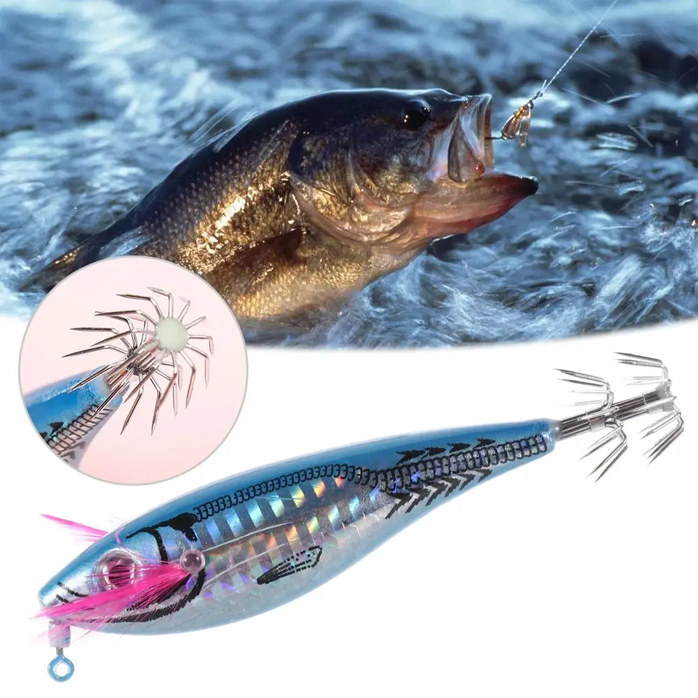 

Jig Hooks For Trolling Goods Fishing Tackle Wobbler Bait Squid Jigging Fishing Lure Wood Shrimp with Noisy Ball