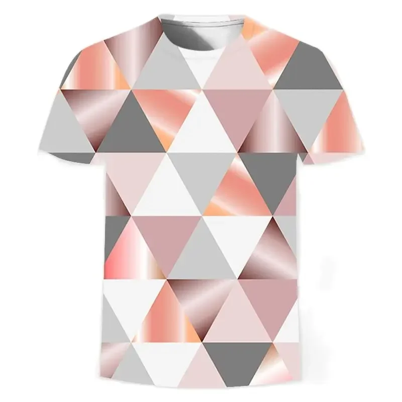 Мужская футболка Harajuku Digital с 3D золотым принтом коротким рукавом круглым вырезом