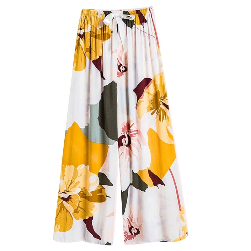 MXMB женские летние Пижамные брюки с высокой талией бантом клубничный животный