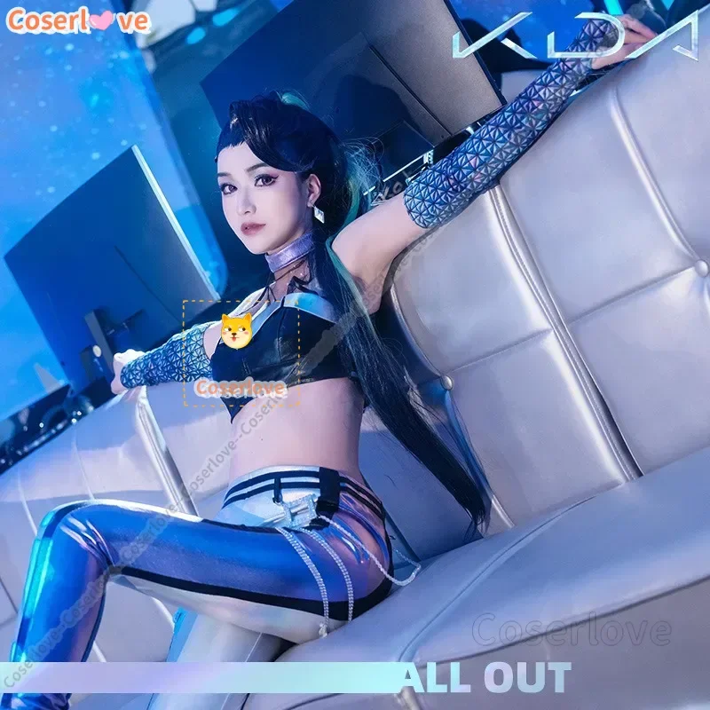 Фото Kda Kaisa Косплей Костюм 2020 S10 World K/DA All Out Kai'Sa Pop Star Хип-хоп Комплект Хэллоуин Косплей Костюм Женщина №1