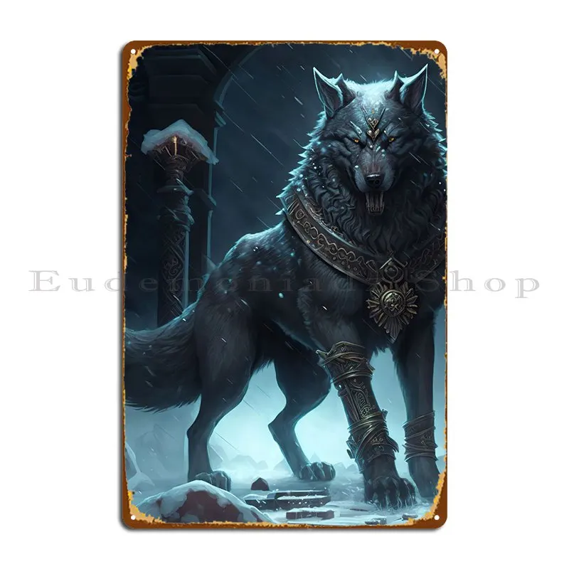 Fenrir скандинавский волк металлические знаки настенная пещера кинотеатр создание