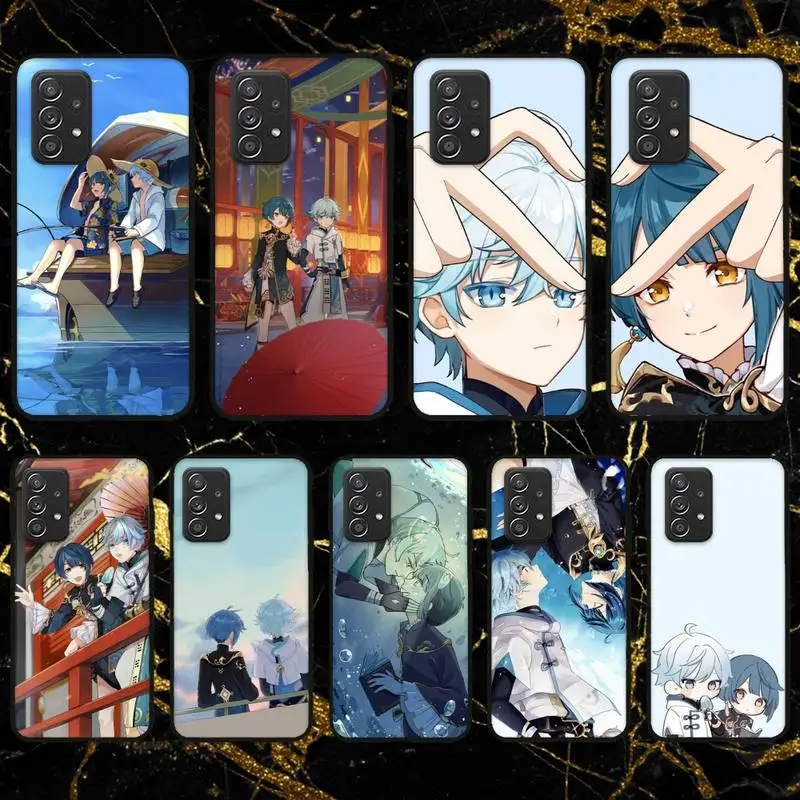 

Xingqiu x Chongyun Genshin ударопрочный чехол для телефона Samsung Galaxy A02 A12 A21 A22 A32 A41 A42 A51 A71 A72 Shell