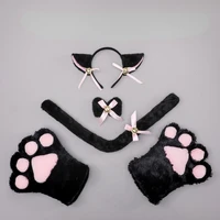 cat ears headband cat claw cute cat cosplay props gloves cat tail accessories set childrens activity performance clothing