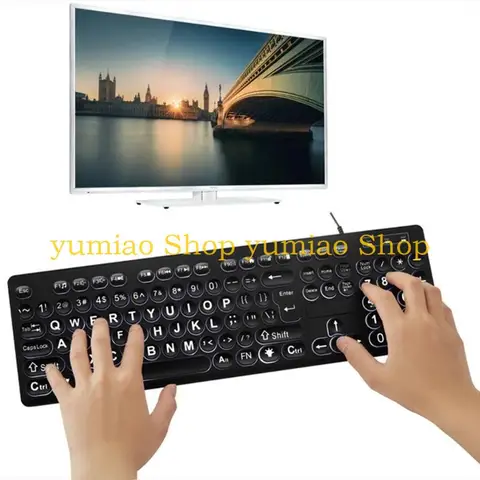 AREOFRGB Проводная полноразмерная клавиатура 104 клавиш белая подсветка