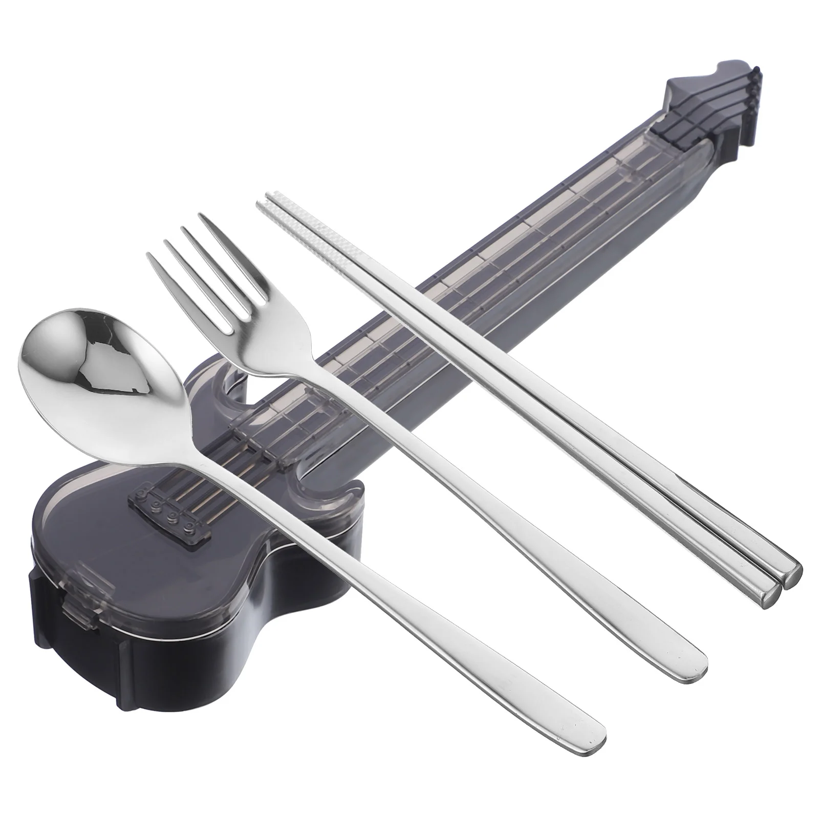 

Reusable Silverware Chopsticks Case Portable Utensils Lunch Travel Fork Guitars