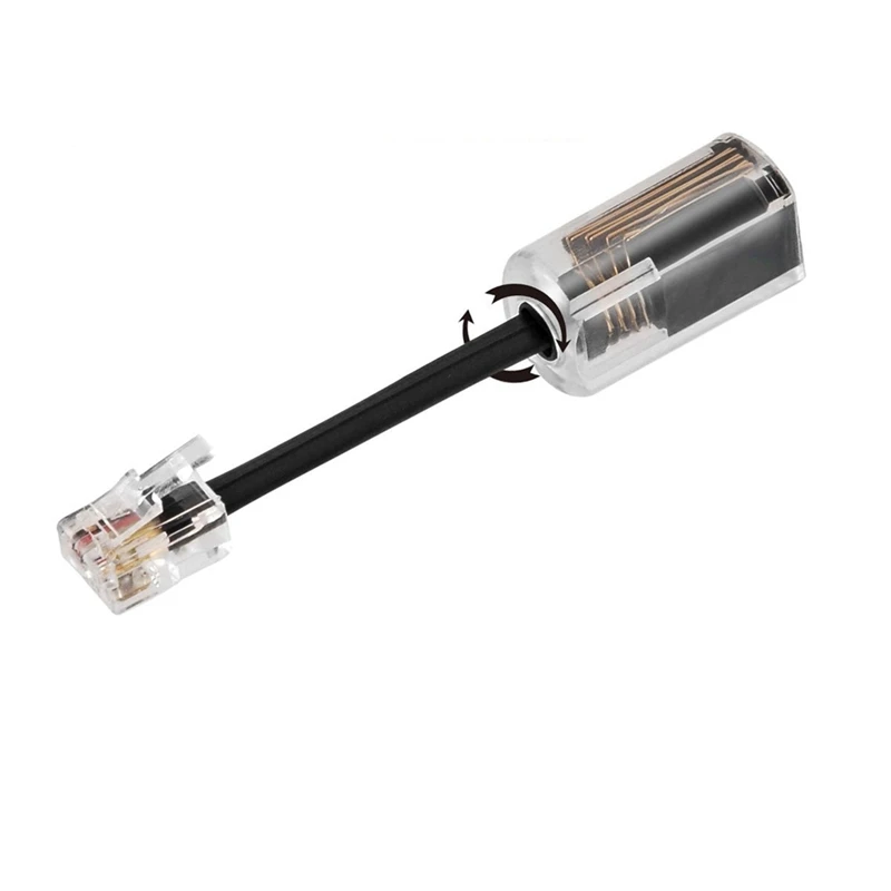 Телефонный Шнур Detangler RJ9 4P4C 360 градусов Расширенный вращающийся анти-угол черный