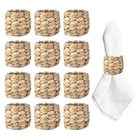 round woven napkin ring handmade by natural water hyacinth napkin rings set for thanksgiving easter holiday birthday party