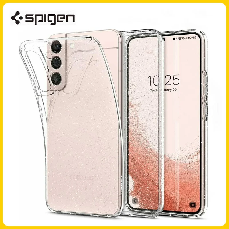 

Original Spigen Liquid Crystal Glitter Clear Case For Samsung Galaxy S22 Plus (6.6") Transparent Silicone Cover Protective Cases