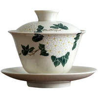 japanese retro tureen gaiwan tea cup porcelain kung fu tea set tea bowl cup household tea maker set
