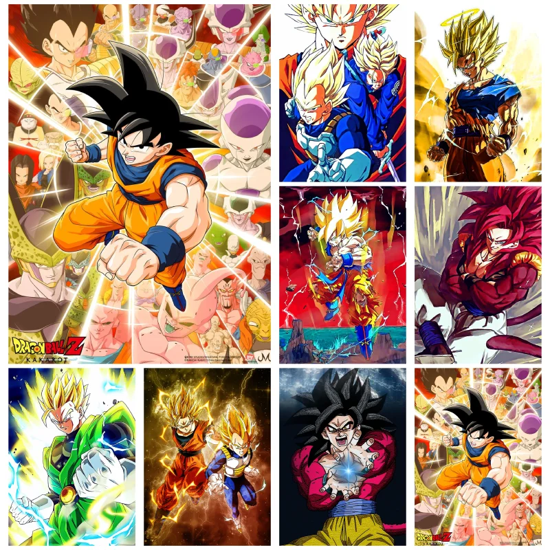 

Anime Canvas Painting Dragon Ball Son Goku Vegeta Character Poster Wall Art Mural Suitable for Home Bedroom Decor Picture