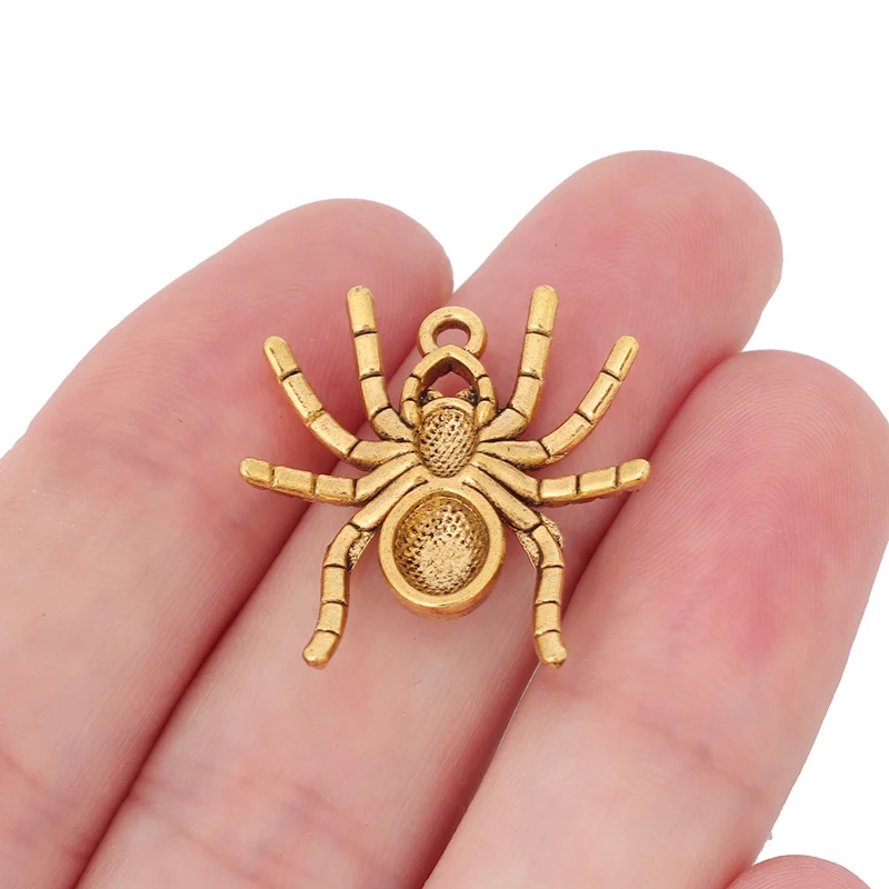 Подвески в виде паука для Хэллоуина, серебро/золото, 20 шт.