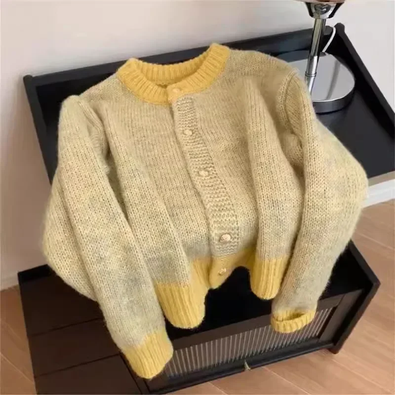 Женский Кардиган Во Французском Стиле Ретро Мягкий Вязаный Короткий Свитер