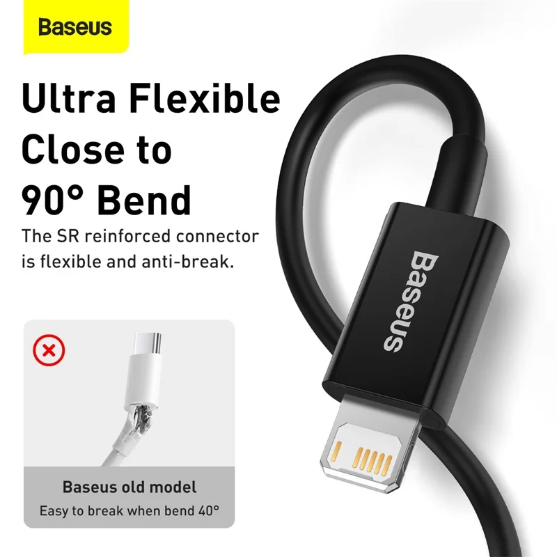 Кабель Baseus для быстрой зарядки и передачи данных серии выше USB iPhone 2 4 А или Type-C PD 20