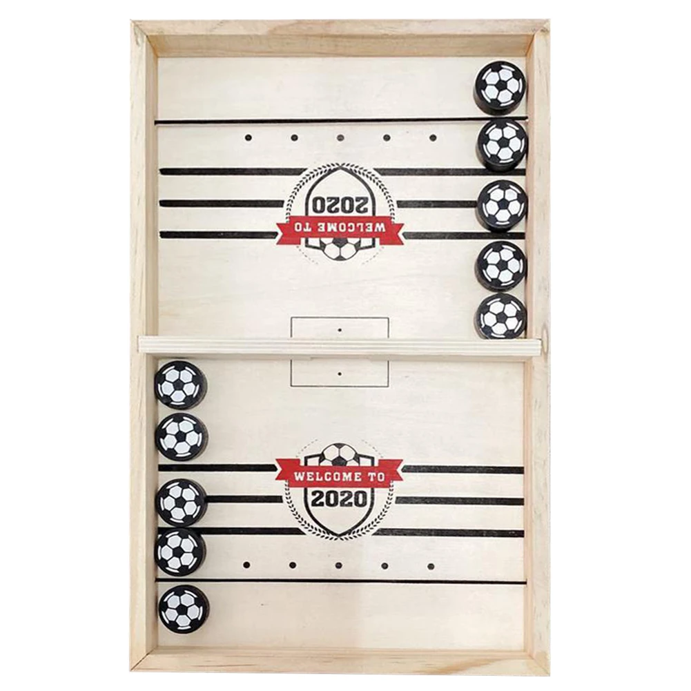 

Portable Wooden Foosball Slingshot Table Family Game Ice Hockey Bouncing Chess Educational Toy Desktop Battle Fast Action