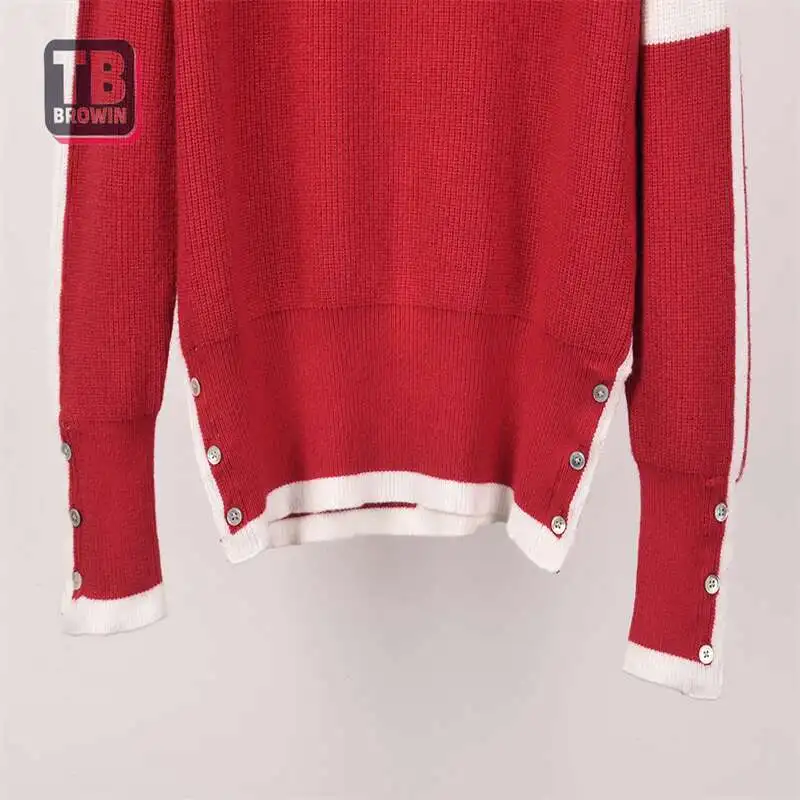 Мужской свитер бренда TB BROWIN thom четыре бар корейский Круглый вырез осень-зима