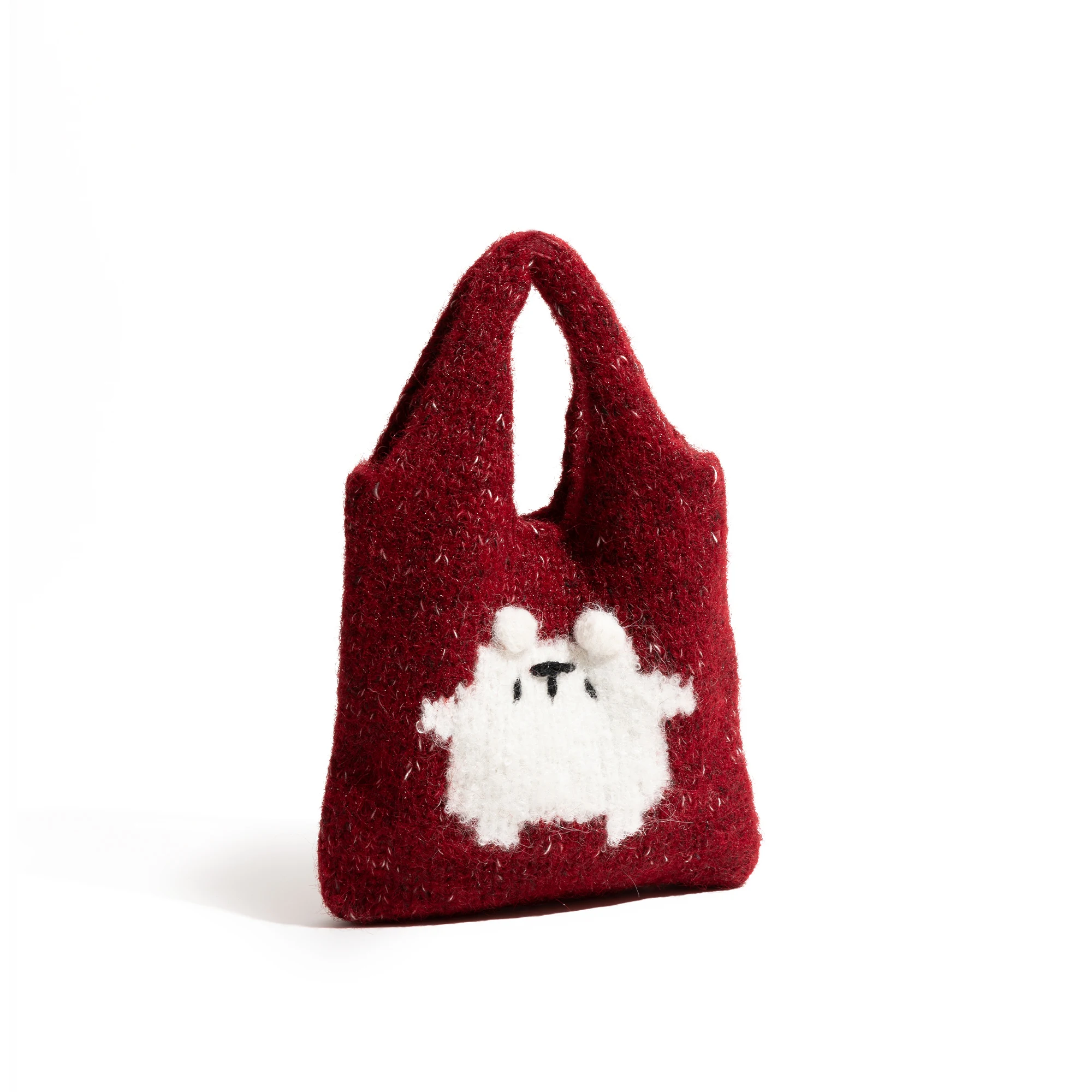 MABULA вязаная шерстяная сумка-хобо с принтом птицы простой повседневный клатч