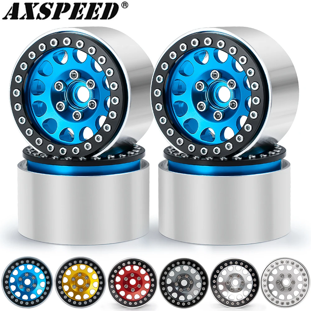 

AXSPEED 4PCS Metal 1.9 Beadlock Wheel Rim Hub for 1/10 RC Crawler Car Axial SCX10 Traxxas TRX4 D90 4WD Wheels Tires Upgrade Part