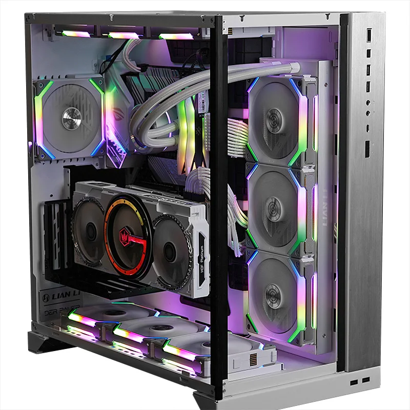 lianli uni fan 23pcskit cableless case fan high air volume game cabinet fans pin to pin contact point case of fan sl120 al120 free global shipping