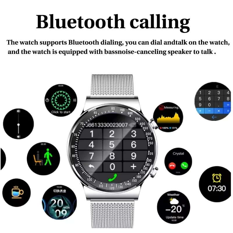 Смарт-часы LIGE мужские с поддержкой Bluetooth 1 Гб ПЗУ |