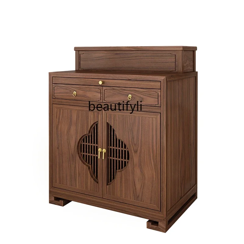 Храм Будды из цельного дерева новый алтарь в китайском стиле курильница стол для