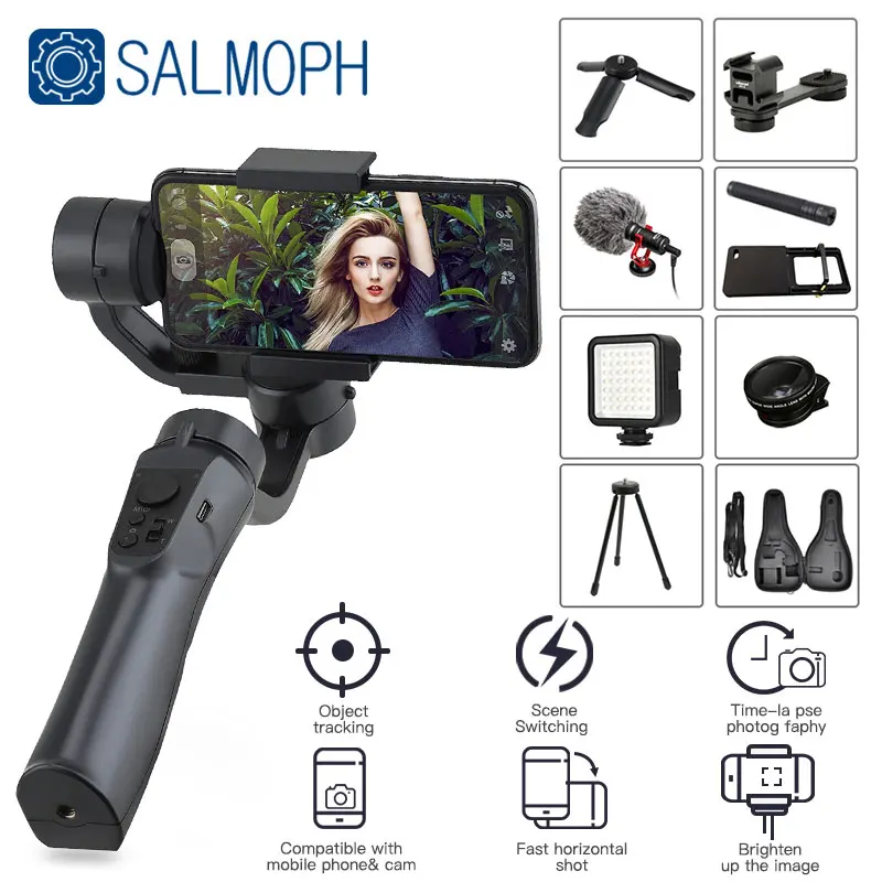 

S5B / F6 3 Axis Gimbal Handheld Stabilizer Cellphone Action Camera Holder Anti Shake Video Record Smartphone Gimbal For Phone