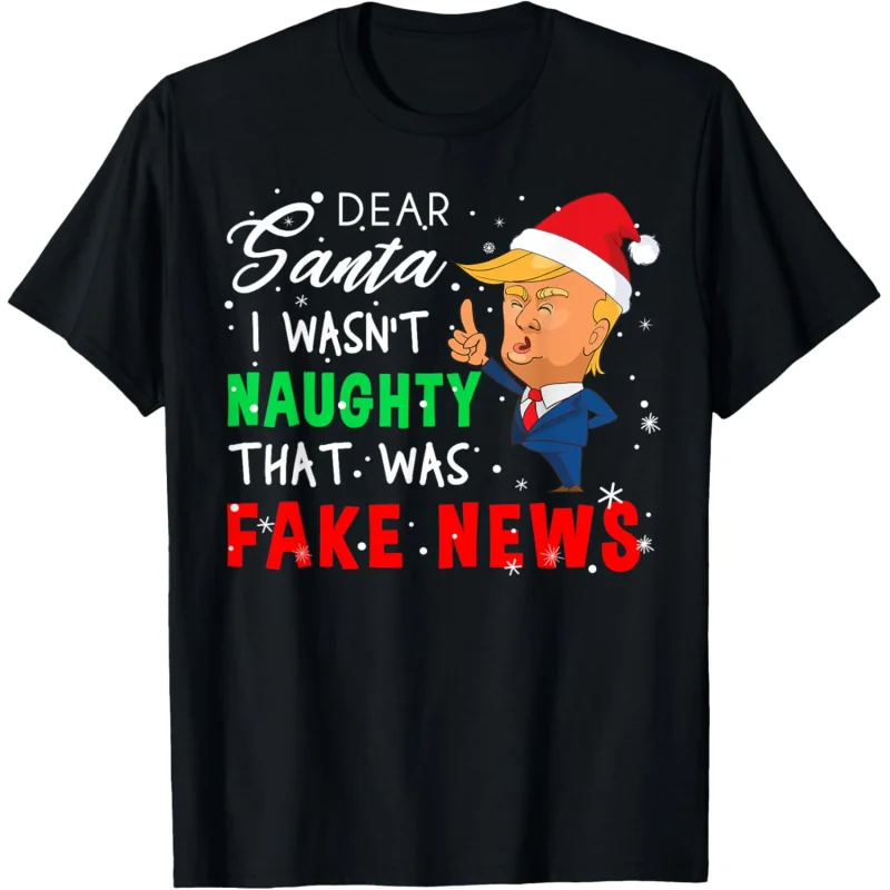 Рождественская пижамная рубашка Trump-футболка Dear Santa футболка с искусственными