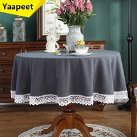 european style tablecloth gray round tablecloth lace coffee table cover cloth rectangle for wedding birthday table decoration