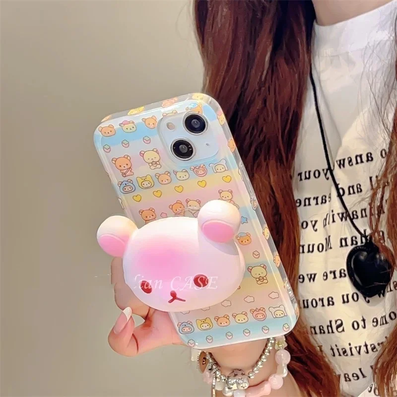 Корейский аниме-мультфильм милый велосипедный медведь облако звезда