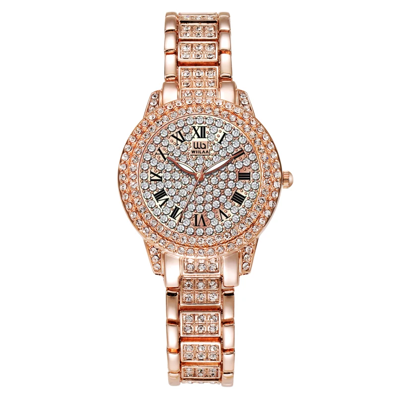 WIILAA Women Watches Fashion Diamonds Stainless Steel Strap Ladies Watch Waterproof Quarzt Wristwatch Female Relogio Feminino