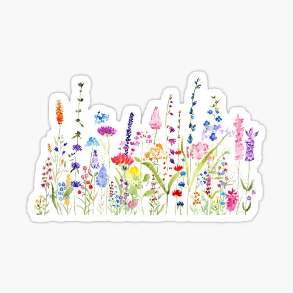 

Colorful Wild Flower Field 5PCS Stickers for Anime Wall Water Bottles Room Decorations Bumper Print Funny Art Home Car Laptop
