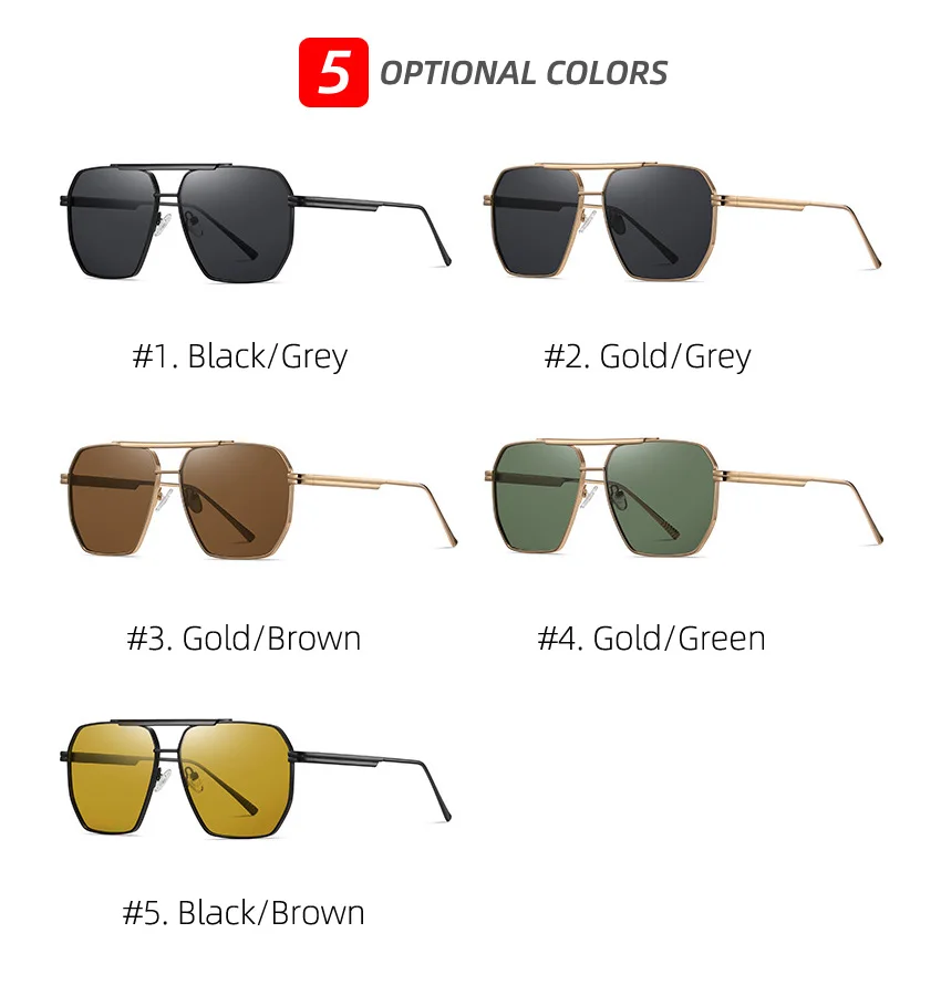 SHONEMES Polarized Men Sunglasses Stylish Polygonal Sun Glasses Outdoor Driving Shades for Male images - 6