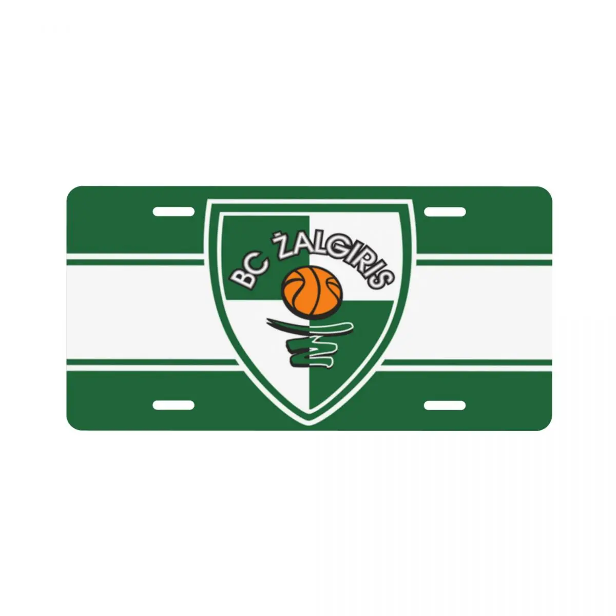 Оформление автомобильного номерного знака БЦ Zalgiris 6inX12in