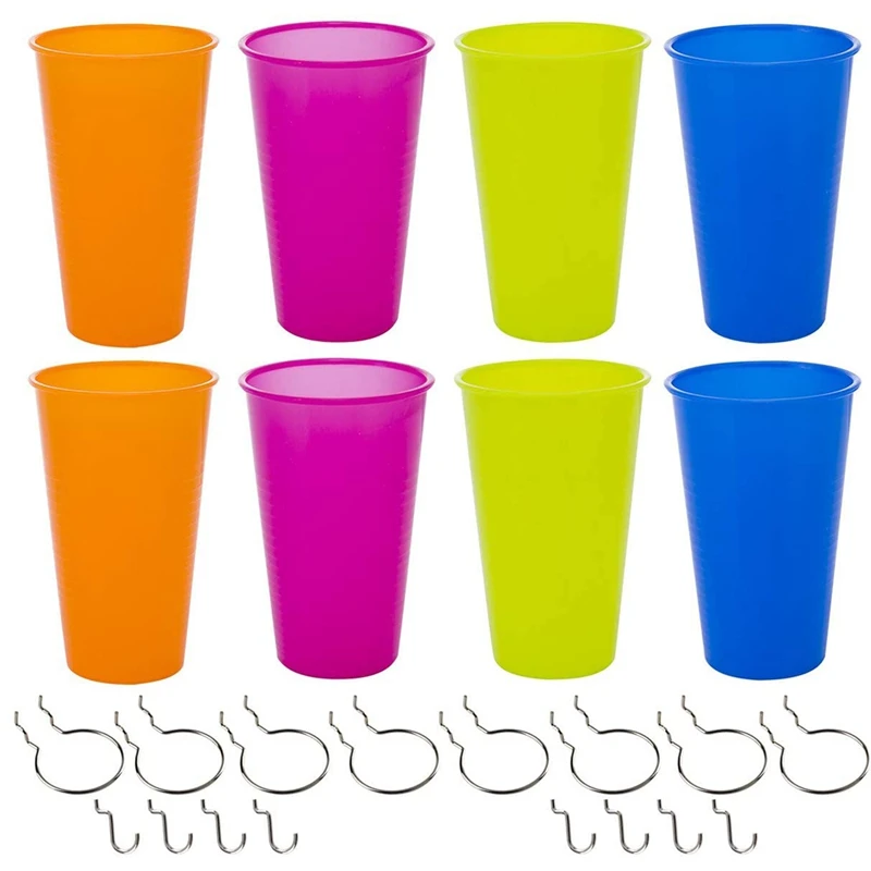 

8 комплектов, подставка для стаканов с кольцами, 4 цвета