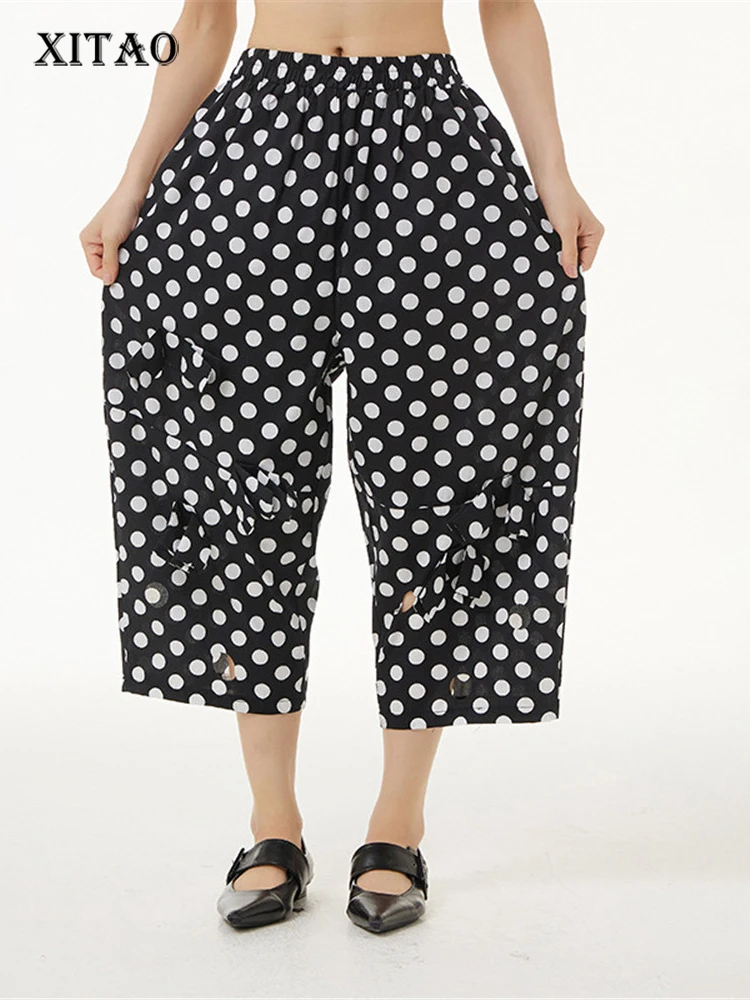 

XITAO Women Wide Leg Pants Fashion Small Fresh Casual Style 2022 Summer Minority Elegant Floral Small Fresh Casual Pants ZY7046