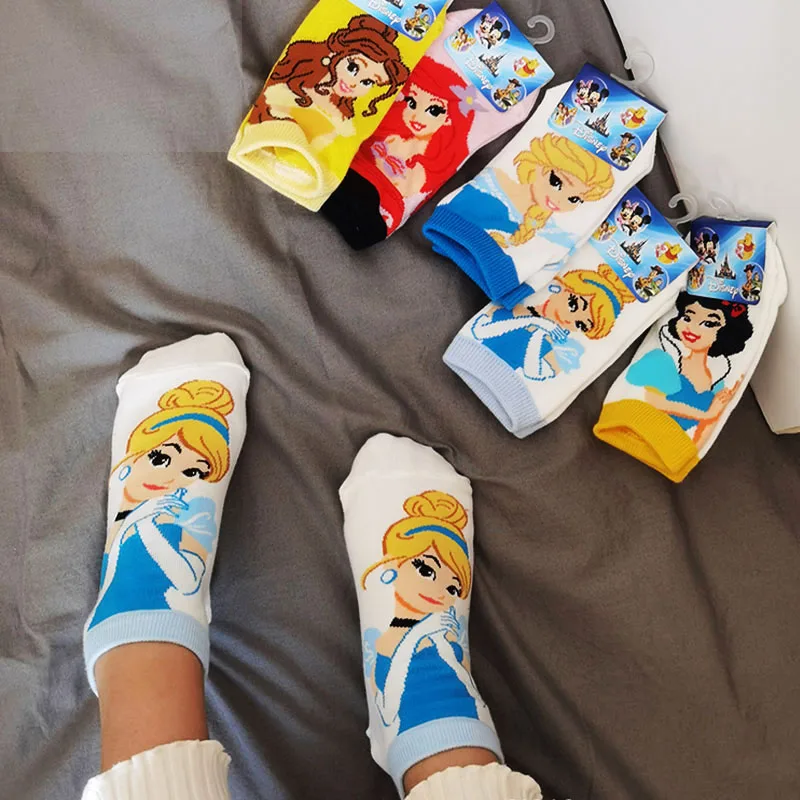 

Disney Cotton Child Socks Kawaii Cartoon Ariel Snow White Belle Cinderella Aurora Jasmine Stitch Autumn Winter Warm Socks Gifts