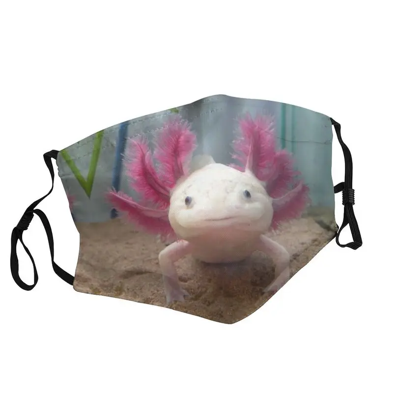 

Дышащая улыбающаяся Leucistic Axolotl маска мексиканские морские животные маска для мужчин женщин мужчин против смога