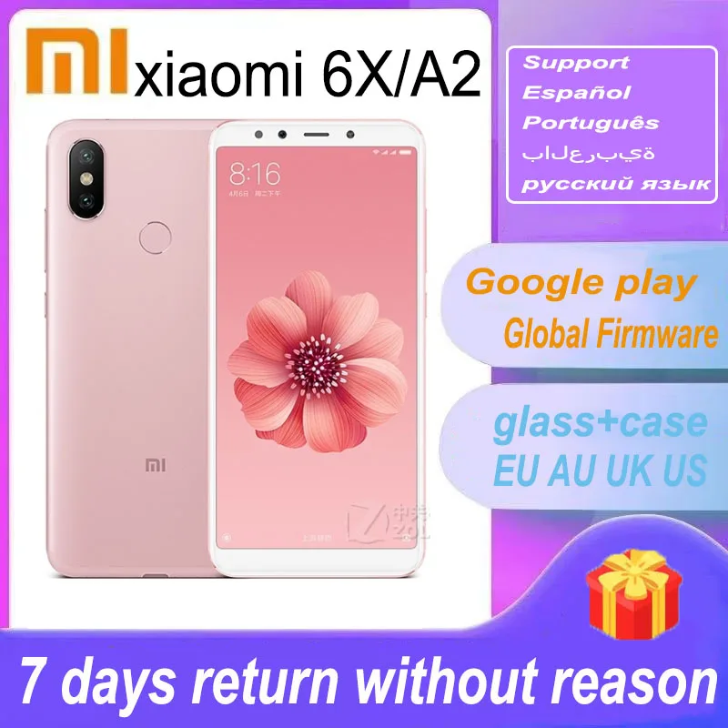 xiaomi mi A2/6x redmi smartphone celular 4G 64G  Snapdragon 660 1080 x 2160 pixels Fast charging 18W Global version