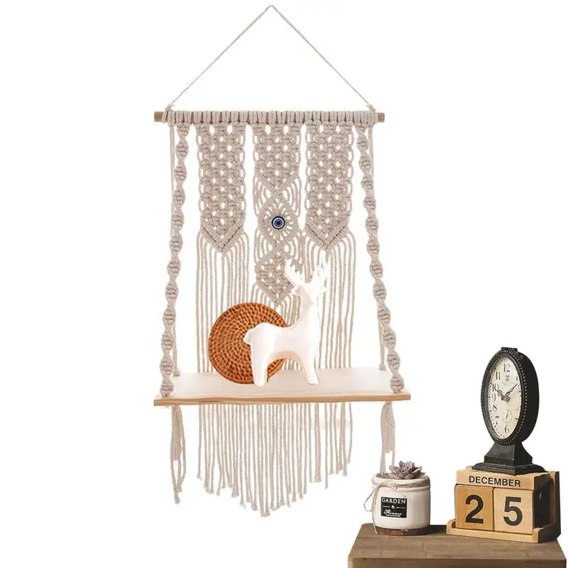 

Tapestry Shelf Woven Macrame Wall Tapestry Shelf Bohemian Wall Decoration Artistic Woven Tapestry Boho Home Chic Bohemian